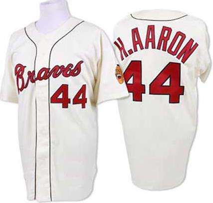 Milwaukee Braves 44 Aaron white M&N Jerseys