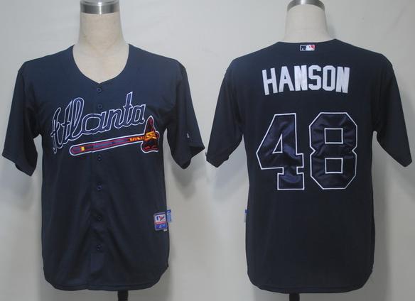 Cheap Atlanta Braves 48 Hanson Blue Cool Base MLB Jersey For Sale