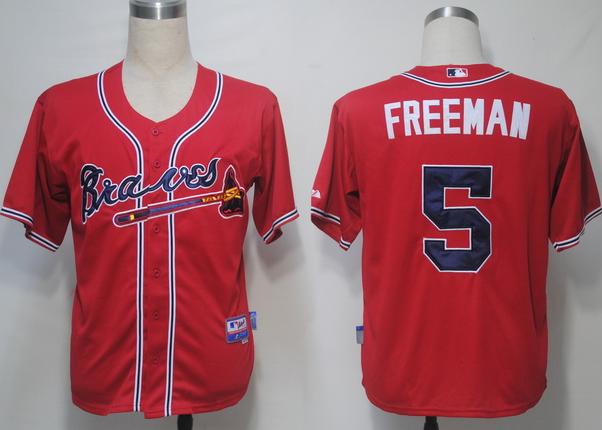 Cheap Atlanta Braves 5 Freeman Red Cool Base MLB Jersey For Sale