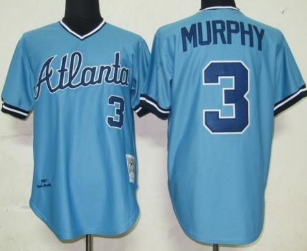 Atlanta Braves 3 Murphy Light Blue Jersey