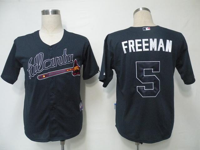 Cheap Atlanta Braves 5 Freeman Black Cool Base MLB Jersey For Sale