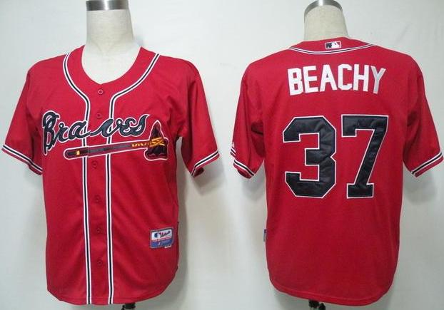 Atlanta Braves 37 Beachy Red Cool Base MLB Jersey