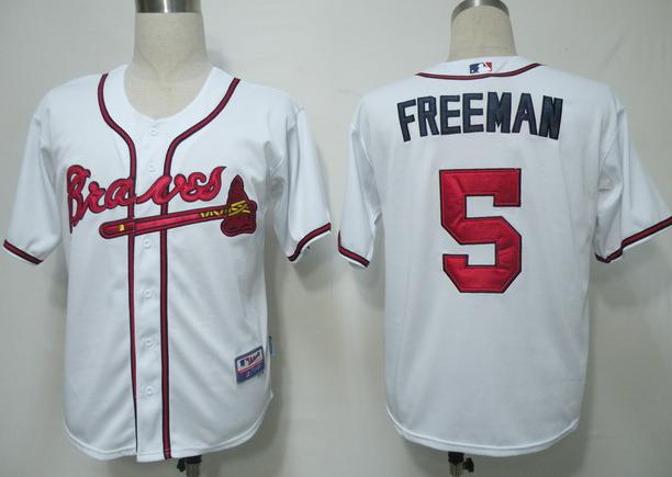 Atlanta Braves 5 Freeman White Cool Base MLB Jersey
