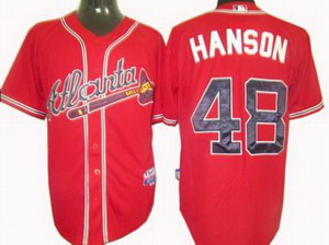 Atlanta Braves 48 Hanson jerseys red
