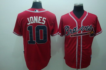Cheap Atlanta Braves 10 Chipper Jones Red Jerseys For Sale