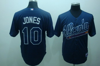 Cheap Atlanta Braves 10 Chipper Jones Blue Jerseys For Sale