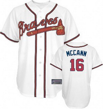 Cheap Atlanta Braves 16 Mccann white Jersey For Sale