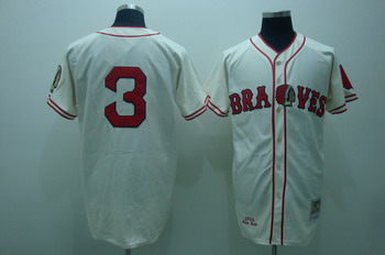 Atlanta Braves 3 Babe RUTH Cream jerseys Mitchell and ness
