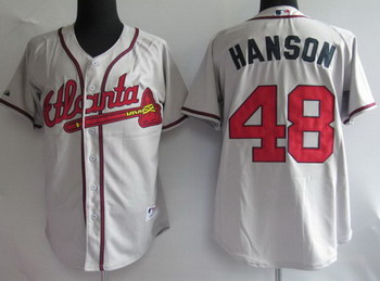 Cheap Baseball Jerseys Atlanta Braves 48 Hanson grey Jerseys For Sale