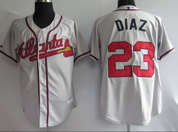 Cheap Baseball Jerseys Atlanta Braves 23 Diaz grey Jerseys For Sale