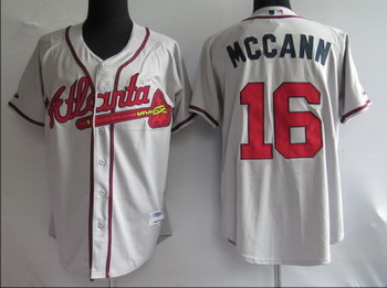 Baseball Jerseys Atlanta Braves 16 Mccann grey Jerseys Baseball Jerseys Atlanta Braves 16 Mccann grey Jerseys