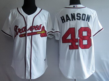 Atlanta Braves 48 Hanson white Baseball Jerseys
