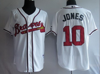 Cheap Atlanta Braves 10 Jones white Baseball Jerseys For Sale