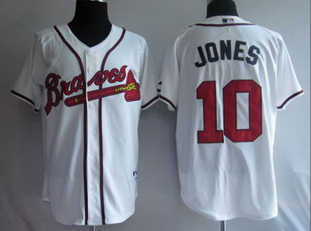 Atlanta Braves 10 Jones white Baseball Jerseys Atlanta Braves 10 Jones white Baseball Jerseys