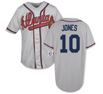 Atlanta Braves 10 Chipper Jones grey all star