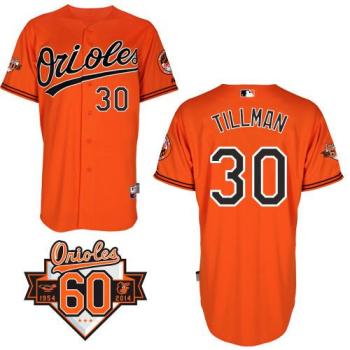 Baltimore Orioles 30 Chris Tillman Orange MLB Baseball Jersey With 60th Patch