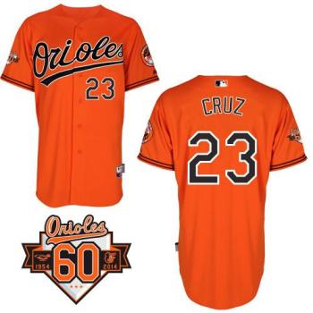 Baltimore Orioles 23 Nelson Cruz Orange MLB Baseball Jersey With 60th Patch