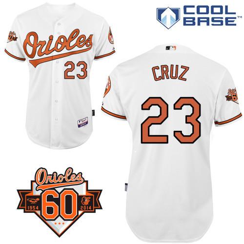 Baltimore Orioles 23 Nelson Cruz White MLB Baseball Jersey With 60th Patch