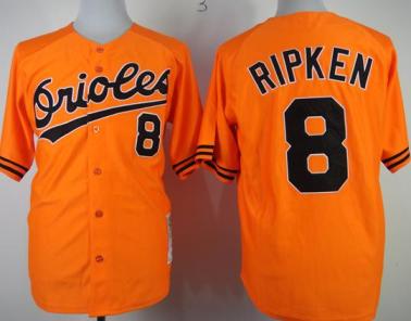 Cheap Baltimore Orioles 8 Cal Ripken Orange 1989 M&N Throwback MLB Jerseys For Sale