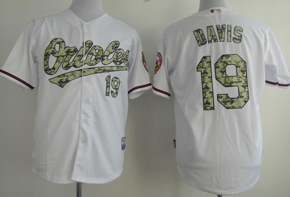 Cheap Baltimore Orioles 19 Chris Davis White 2013 USMC Cool Base Camo Number MLB Jersey For Sale