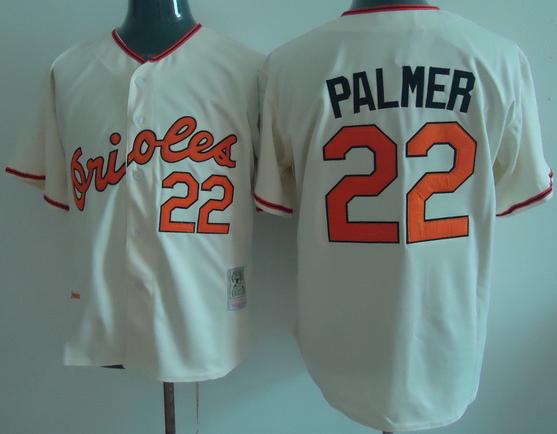 Baltimore Orioles 22 Jim Palmer Cream Throwback MLB Jerseys