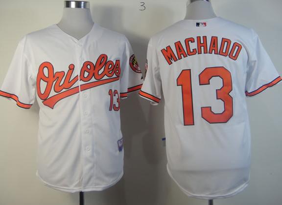 Baltimore Orioles 13 Manny Machado White Cool Base MLB Jerseys Baltimore Orioles 13 Manny Machado White Cool Base MLB Jerseys