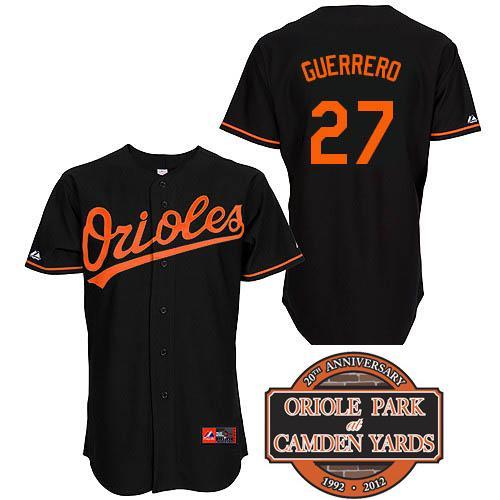 Cheap Baltimore Orioles 27# Vladimir Guerrero Black Cool Base MLB Jersey W 20th Anniversary Patch For Sale