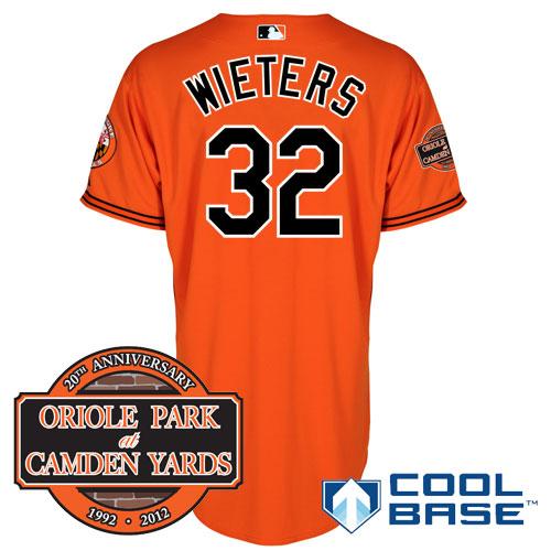 Cheap Baltimore Orioles 32# Matt Wieters Orange Cool Base MLB Jersey W 20th Anniversary Patch For Sale
