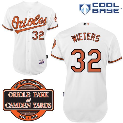 Cheap Baltimore Orioles 32# Matt Wieters White Cool Base MLB Jersey W 20th Anniversary Patch For Sale