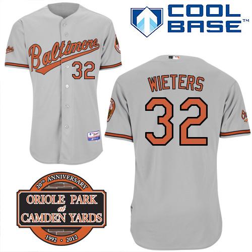 Cheap Baltimore Orioles 32# Matt Wieters Grey Cool Base MLB Jersey W 20th Anniversary Patch For Sale
