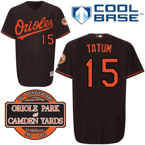 Cheap Baltimore Orioles 15# Craig Tatum Black Cool Base MLB Jersey W 20th Anniversary Patch For Sale