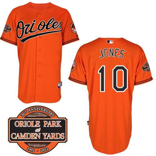 Cheap Baltimore Orioles 10# Adam Jones Orange Cool Base MLB Jersey W 20th Anniversary Patch For Sale