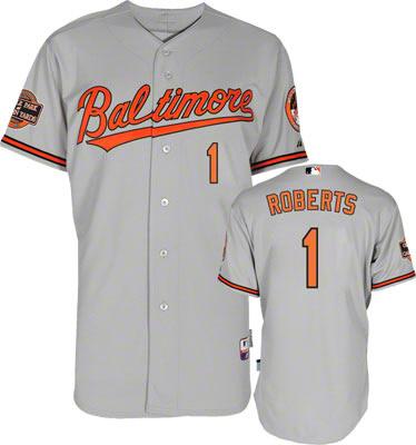 Cheap Baltimore Orioles 1# Brian Roberts Grey Cool Base MLB Jersey W 20th Anniversary Patch For Sale
