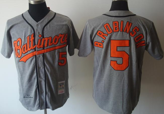 Cheap Baltimore Orioles 5 B.Robinson Grey M&N MLB Jerseys For Sale