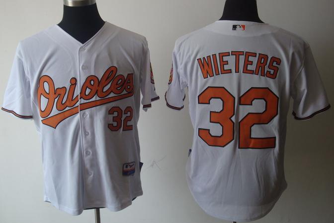 Baltimore Orioles 32 Wieters White Jerseys