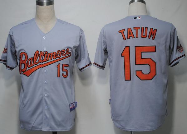 Baltimore Orioles 15 Tatum Grey Cool Base MLB Jersey
