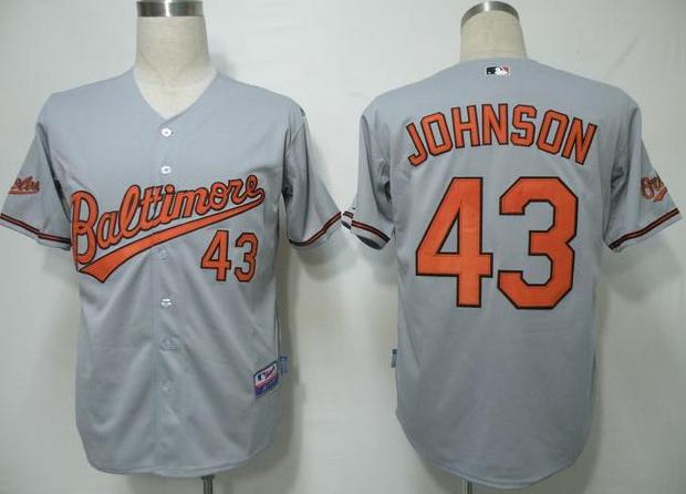 Cheap Baltimore Orioles 43 Johnson Grey Cool Base MLB Jersey For Sale