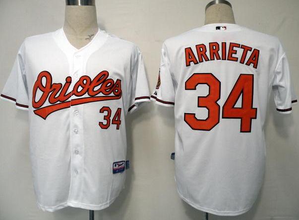 Baltimore Orioles 34 Arrieta White Cool Base MLB Jersey