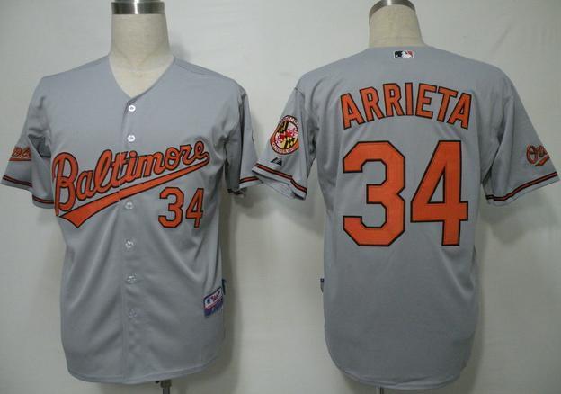 Cheap Baltimore Orioles 34 Arrieta Grey Cool Base MLB Jersey For Sale