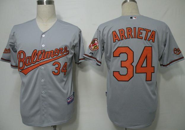 Baltimore Orioles 34 Arrieta Grey Cool Base MLB Jersey