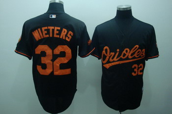 Baltimore Orioles 32 Wieters Black Jerseys Coolbase