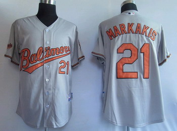 Baltimore Orioles 21 Markakis Grey Jerseys