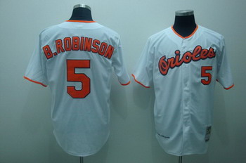 Baltimore Orioles 5 B.ROBINSON white Throwback Jersey