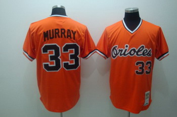 Baltimore Orioles 33 Eddie Murray Orang Throwback Authentic Baseball Jerseys