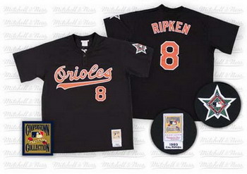 Baltimore Orioles 8 Cal Ripken Baseball Black Throwback Jersey