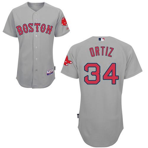 Cheap Boston Red Sox 34 David Ortiz Grey MLB Baseball Jersey For Sale