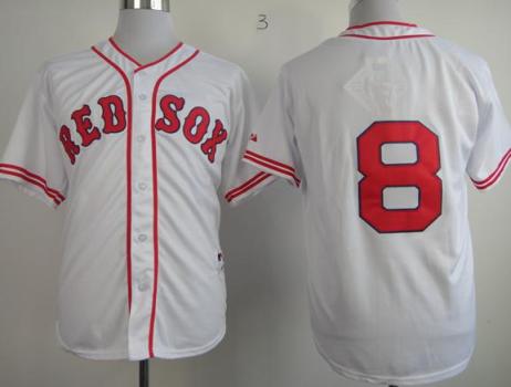 Boston Red Sox 8 Carl Yastrzemski White Authentic 1936 The Clock Jersey