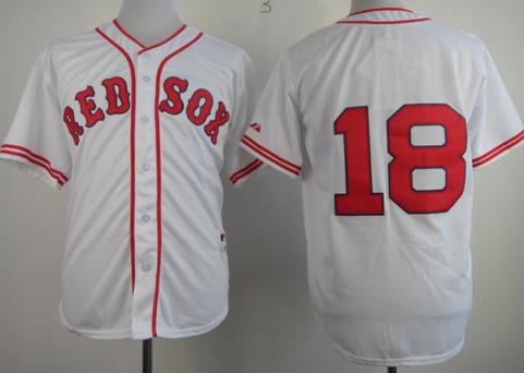 Boston Red Sox 18 Shane Victorino White Authentic 1936 The Clock Jersey