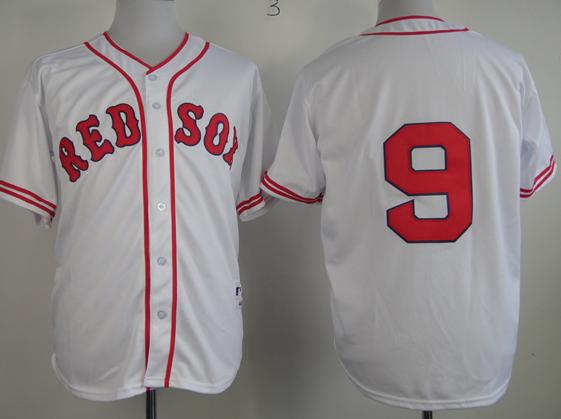 Cheap Boston Red Sox 9 Ted Williams White 1936 The Clock MLB Jerseys For Sale