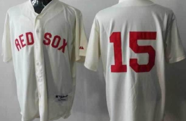 Cheap Boston Red Sox 15 Dustin Pedroia Cream MLB Jerseys For Sale